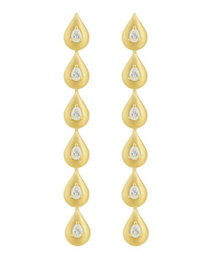 18K Yellow Gold Diamond Earring